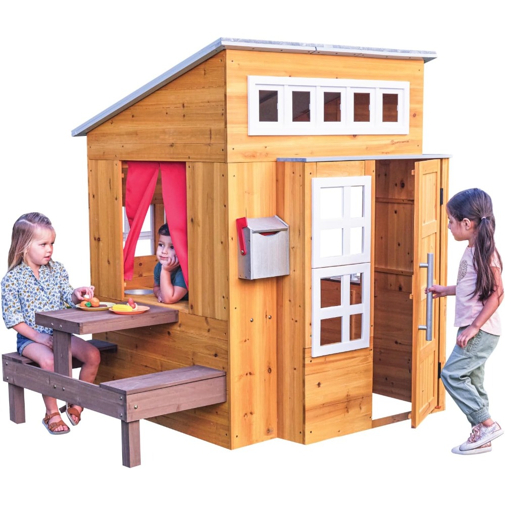Kids Outdoor Picnic Table - Moderno Conjunto de Casa de Juegos