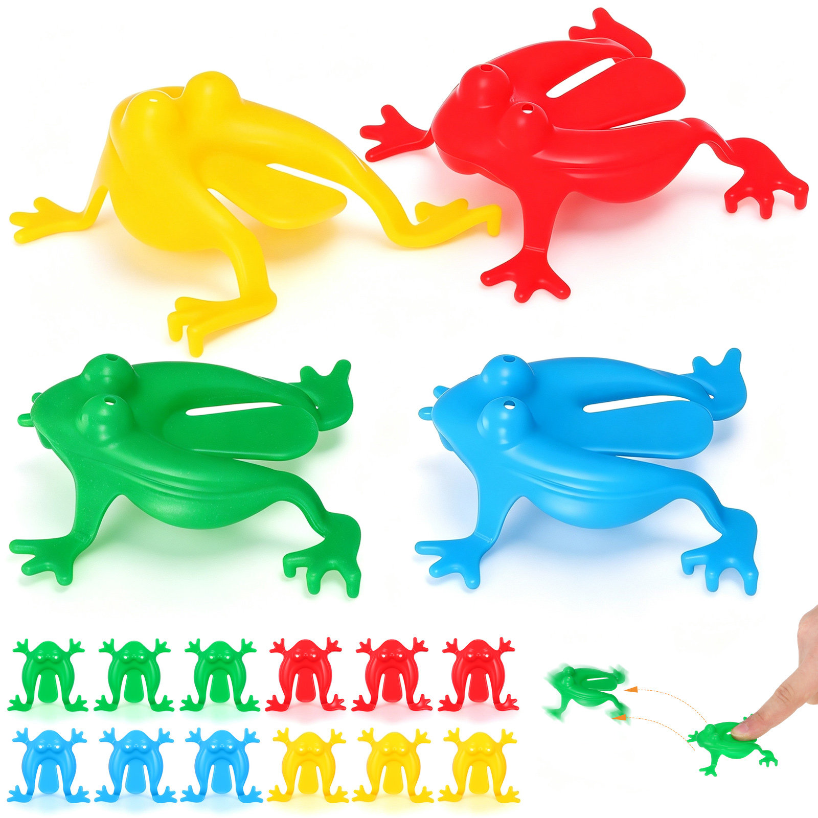 Kids Outdoor Jumping Toys - 16 Piezas de Ranas Saltadoras de
