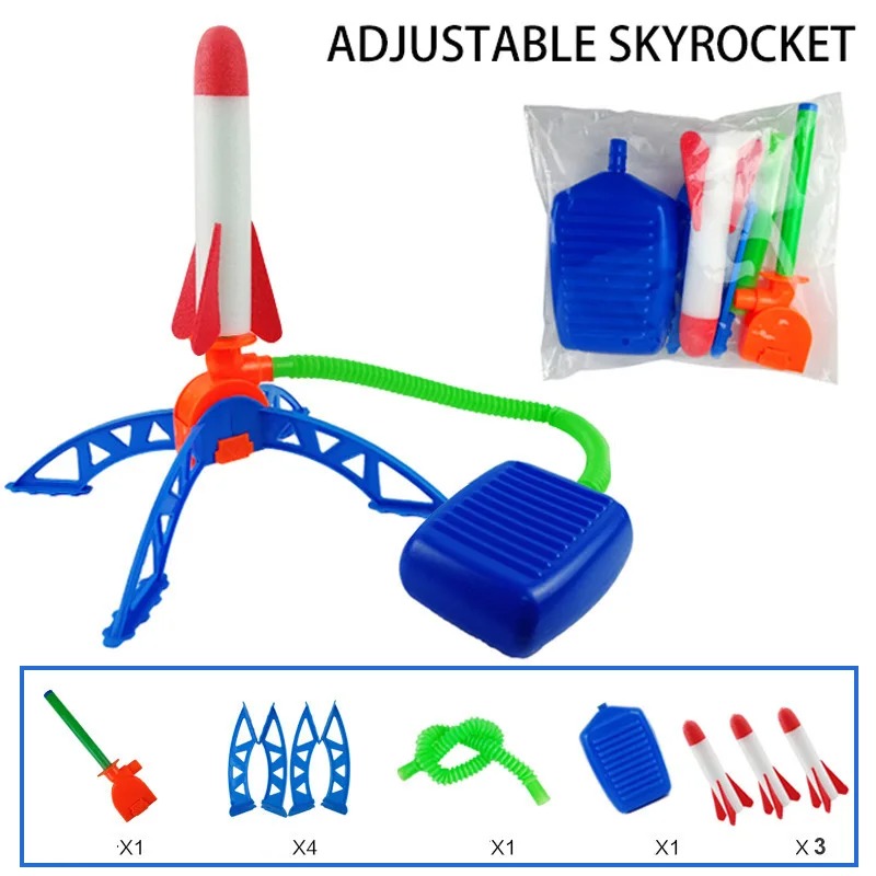 Kids Outdoor Jumping Toys - Lanzador de cohetes de aire con
