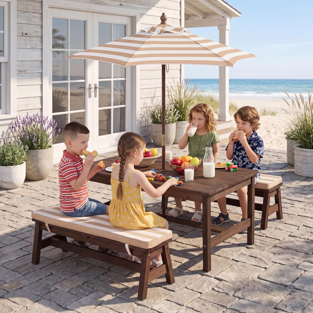 Kids Outdoor Picnic Table - Mesa de picnic para niños, tablero