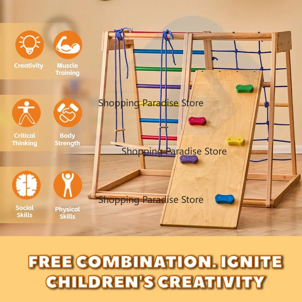 Kids Outdoor Wooden Climbing Frame - Estructura de Juego Infantil de Madera
