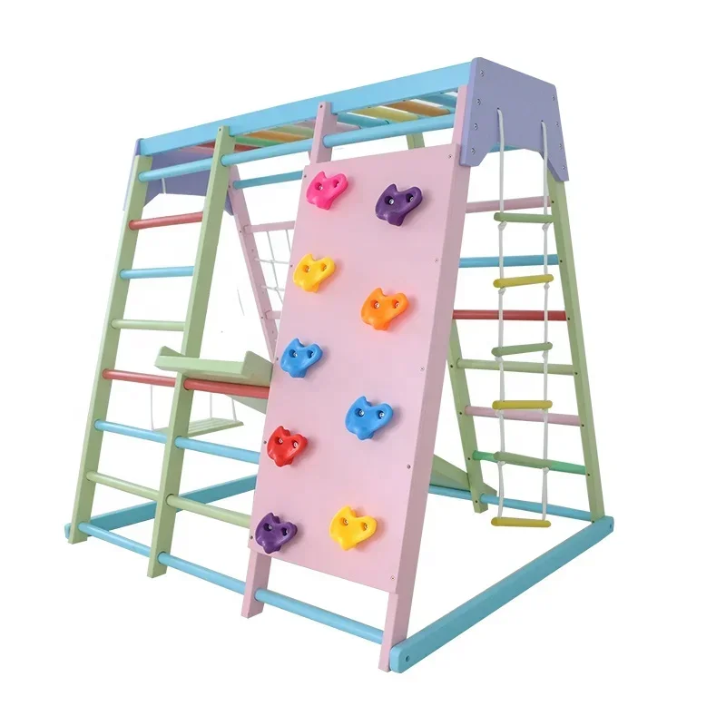 Kids Outdoor Wooden Climbing Frame - Set de Escalada de Madera para
