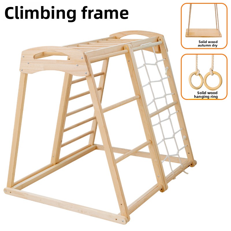 Jungle Gym niños al aire libre - Kids Outdoor Wooden Climbing Frame reseña y precio