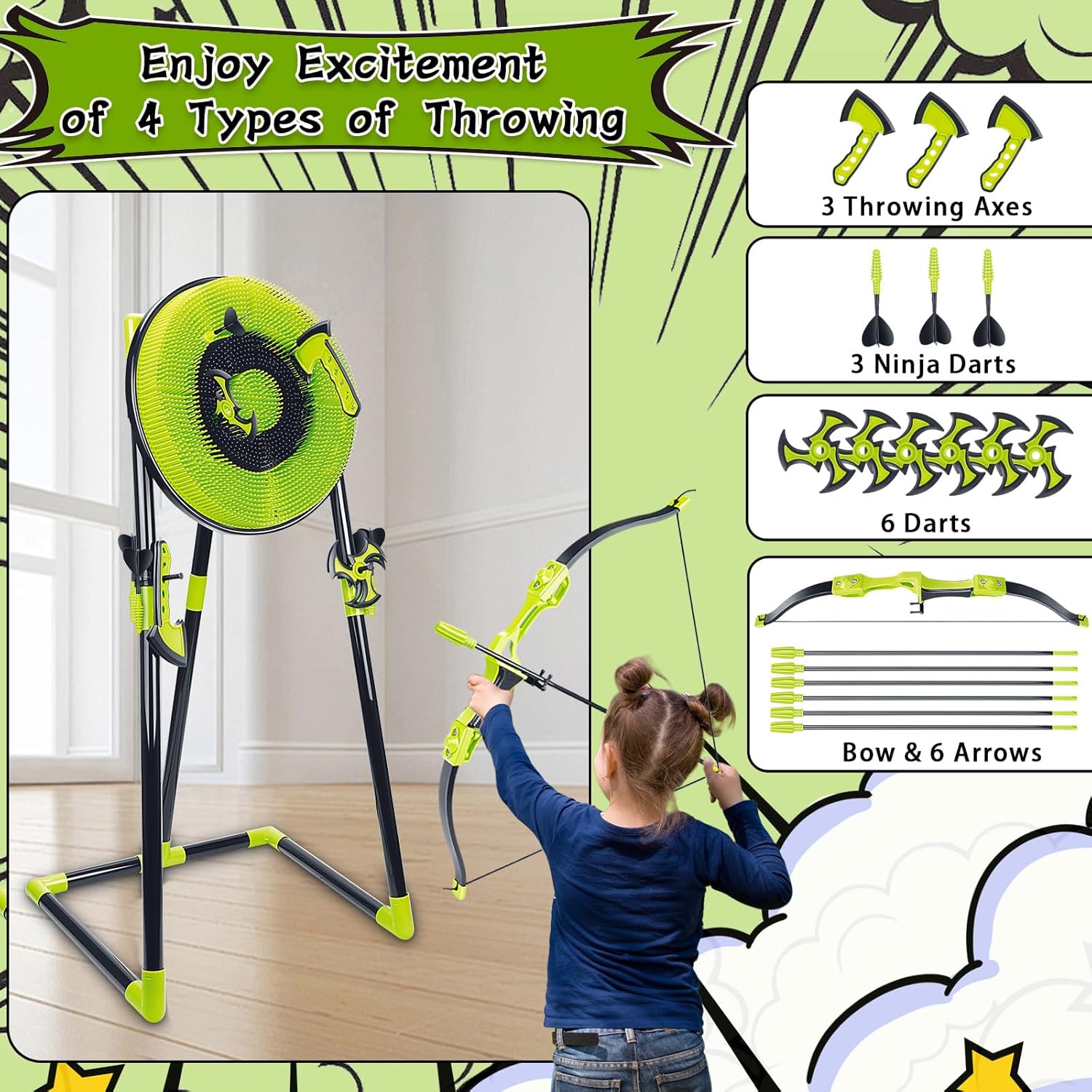Juego de objetivo de lanzamien - Kids Outdoor Ninja Set reseña y precio