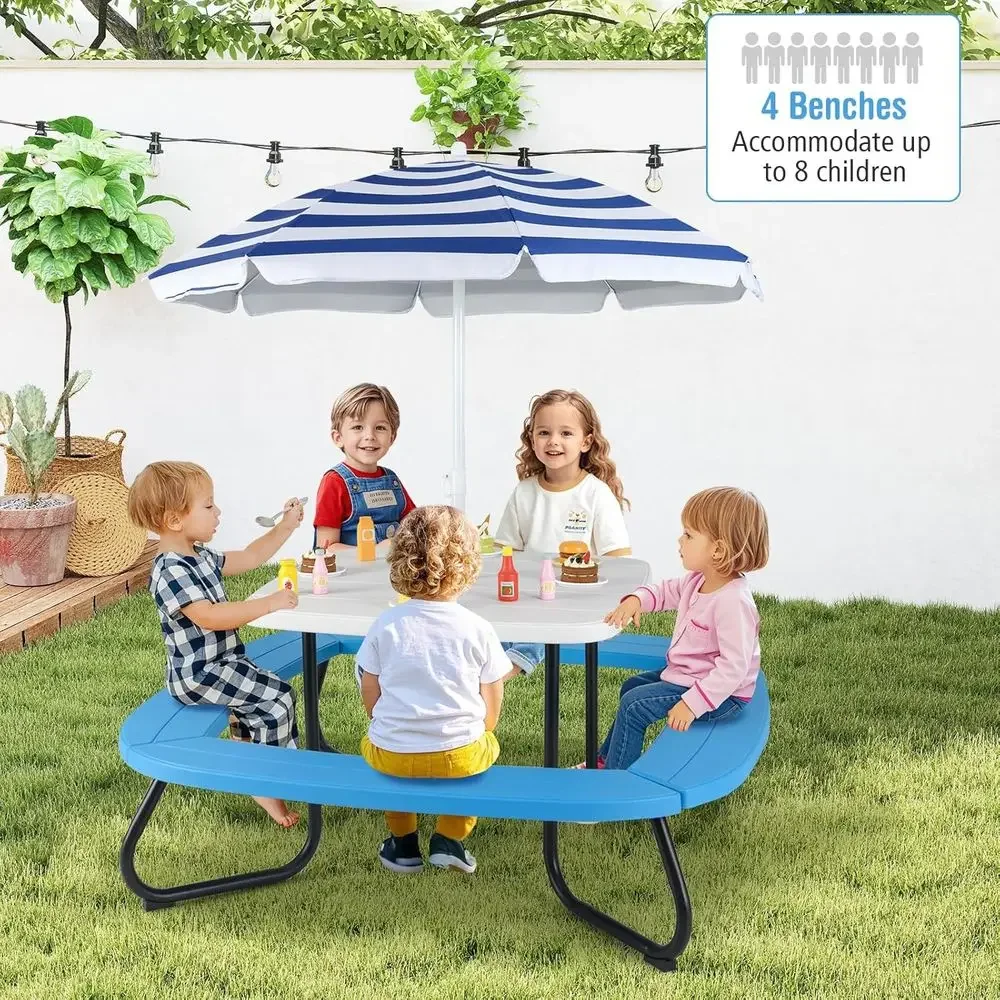 Mesa de Picnic para 8 Personas - Kids Outdoor Picnic Table reseña y precio
